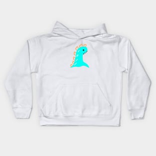 blue dinosaur design Kids Hoodie